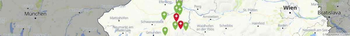 Kartenansicht für Apotheken-Notdienste in der Nähe von Schiedlberg (Steyr  (Land), Oberösterreich)